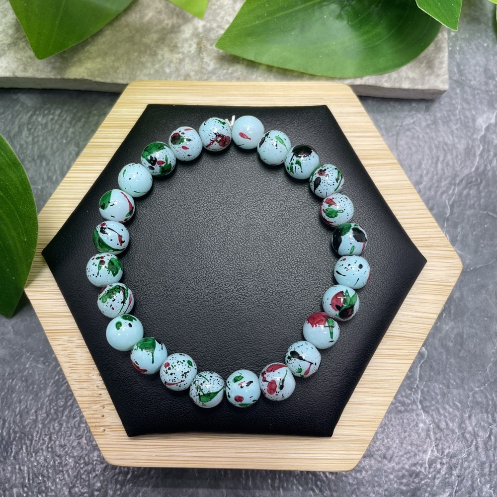 Handmade Bead Beaded Stackable 6.5” Plus Stretch Bracelet New Free Ship C1546