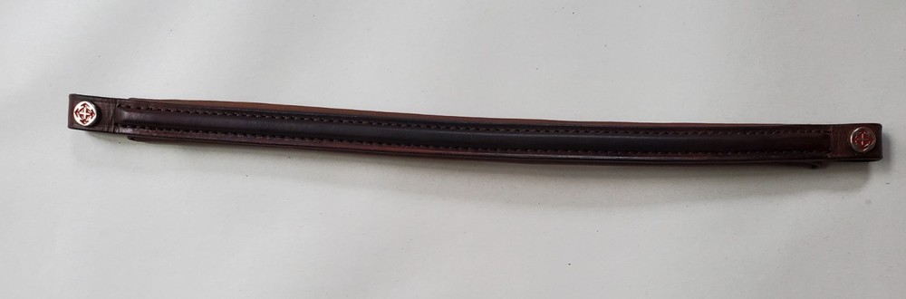 Courbette Brown Browband Plain Raised Cob size