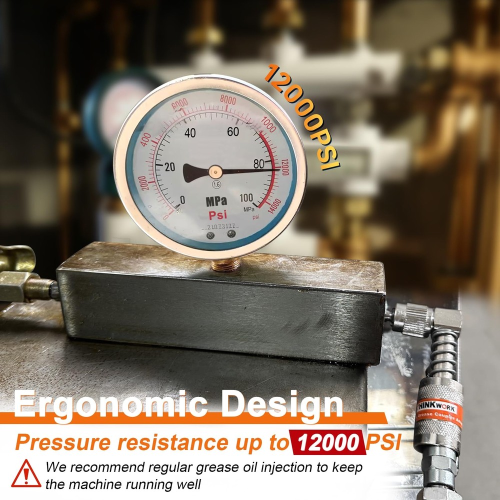 THINKWORK 4PC Quick Connect Greasing Accessory Kit, Grease Gun Couplers with...