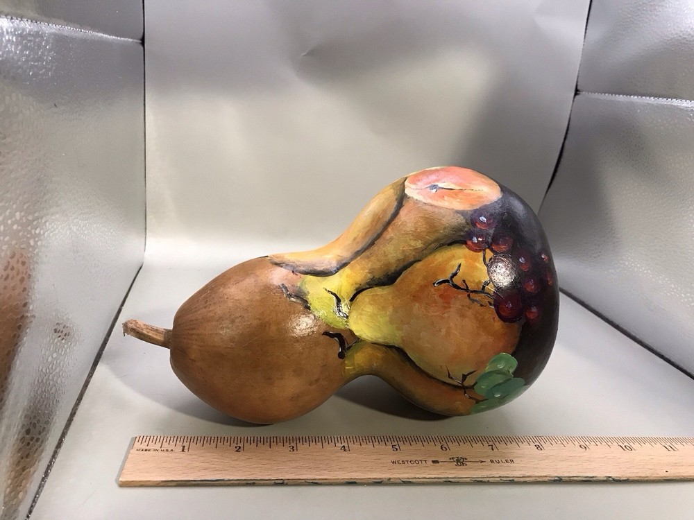 Hand painted Gourd Signed M. Hall
