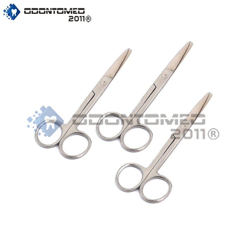 3 Operating Dissecting Surgical Scissors 4.5" Straight Sharp Blunt Blades
