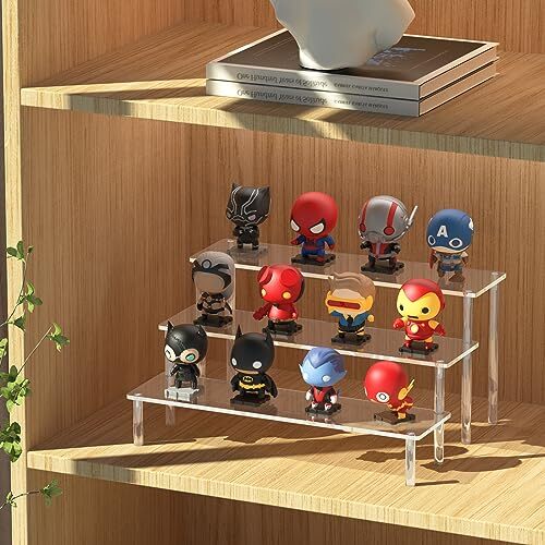 3-Tier Acrylic Display Risers Cupcake Shelf Stand for Figures Dessert Perfume