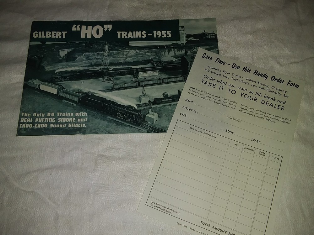 1955 Gilbert "HO" Trains Catalog With Original Order Form