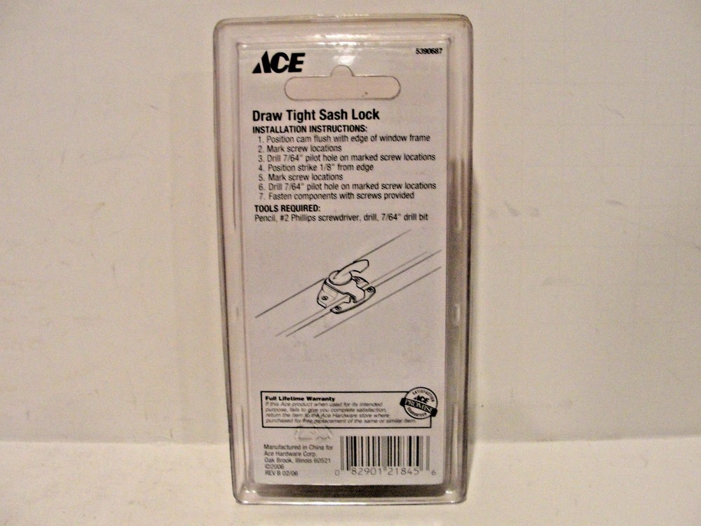ACE Sash Lock Draw Tight Satin Nickel, # 5390687