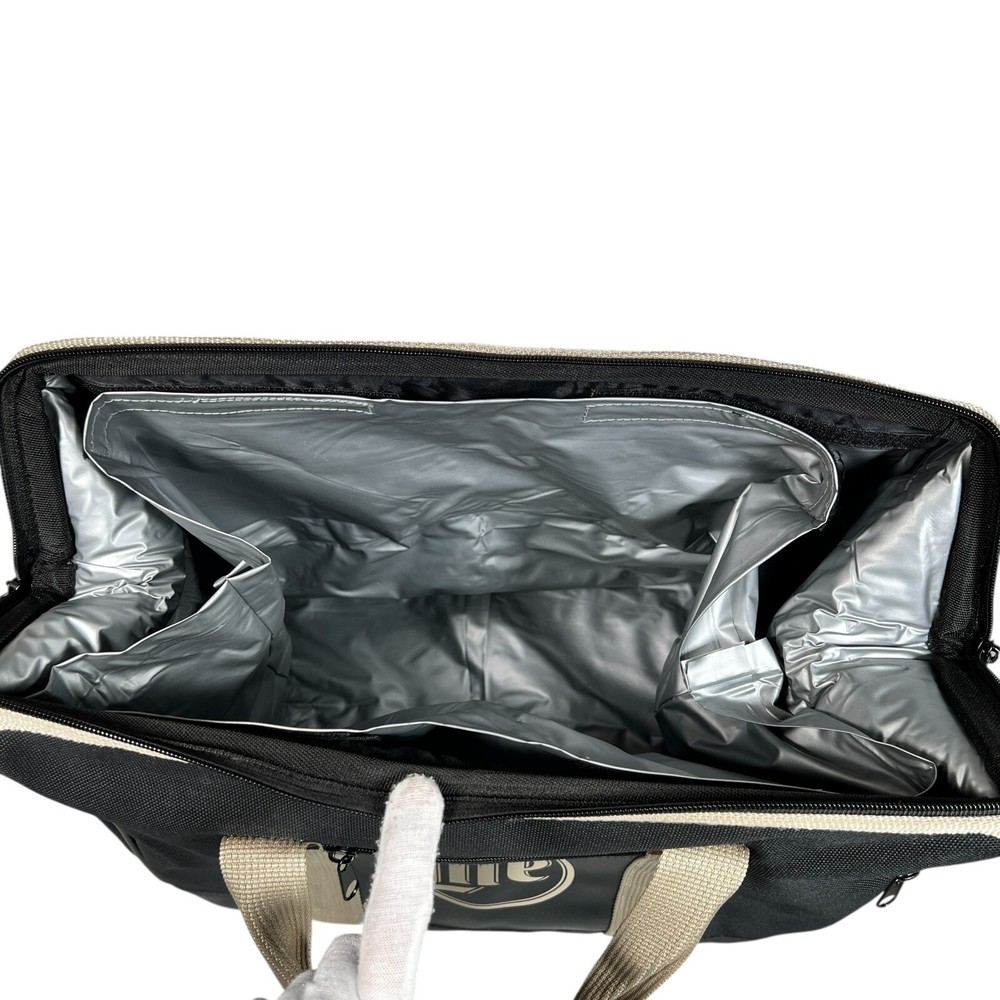 Miller Light Black Double Handle Front Logo Cooler Bag W/ Inside Liner Full Zip