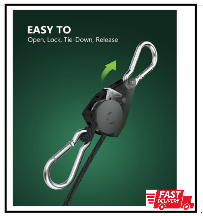 4-Pack 1/8" Adjustable Rope Hanger, Heavy Duty Ratchet Tie down Strap