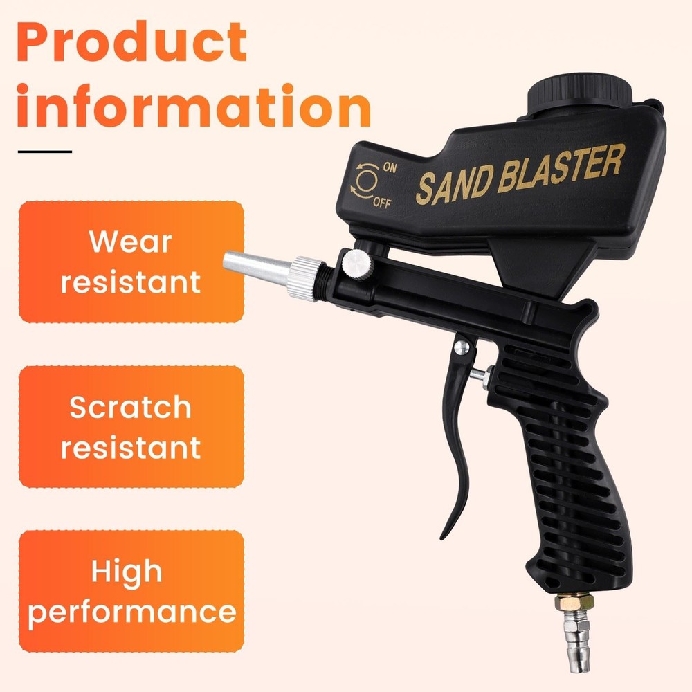 Sandblasting Tool Portable Adjustable 90psi Handheld Pneumatic Blasting