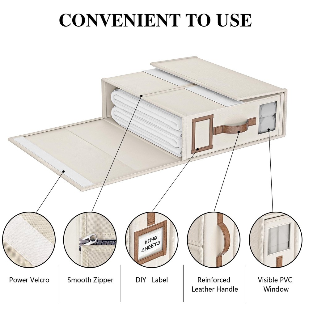 6 Pack Bed Sheets Organizers And Storage (King Size),Foldable Organizer With ...