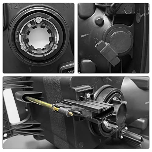 Headlight Assembly Compatible with 2002-2005 A-Chrome Housing Amber Reflector