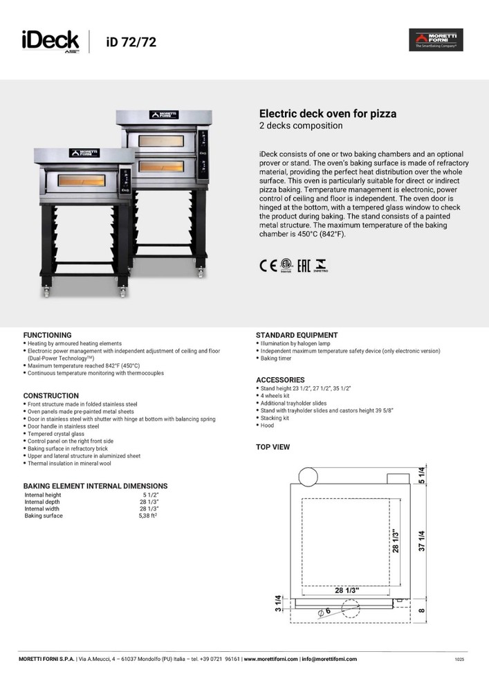 Moretti Forni iDeck Oven (72.72)