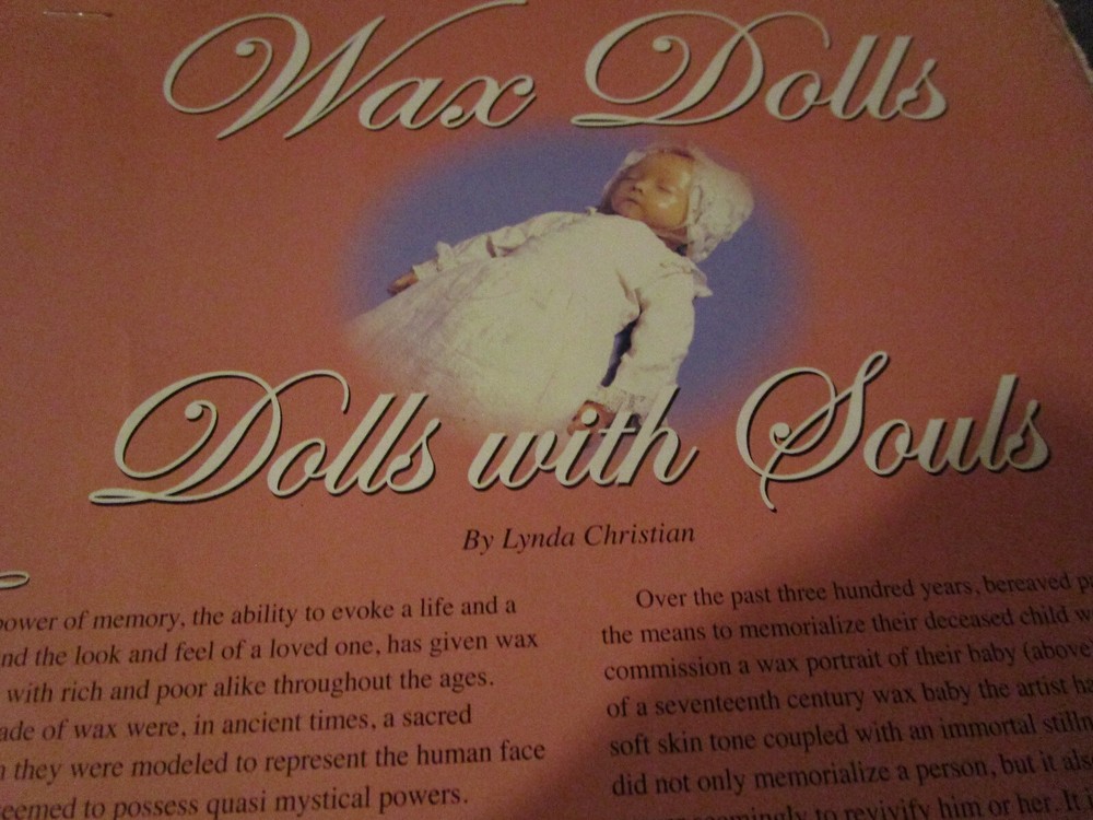 11pg Wax Doll History Article DOLLS WITH SOULS / Christian