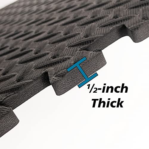 24 Square Feet / 6 Interlocking Foam Tiles ½-inch Thick Exercise Mat - Soft S...