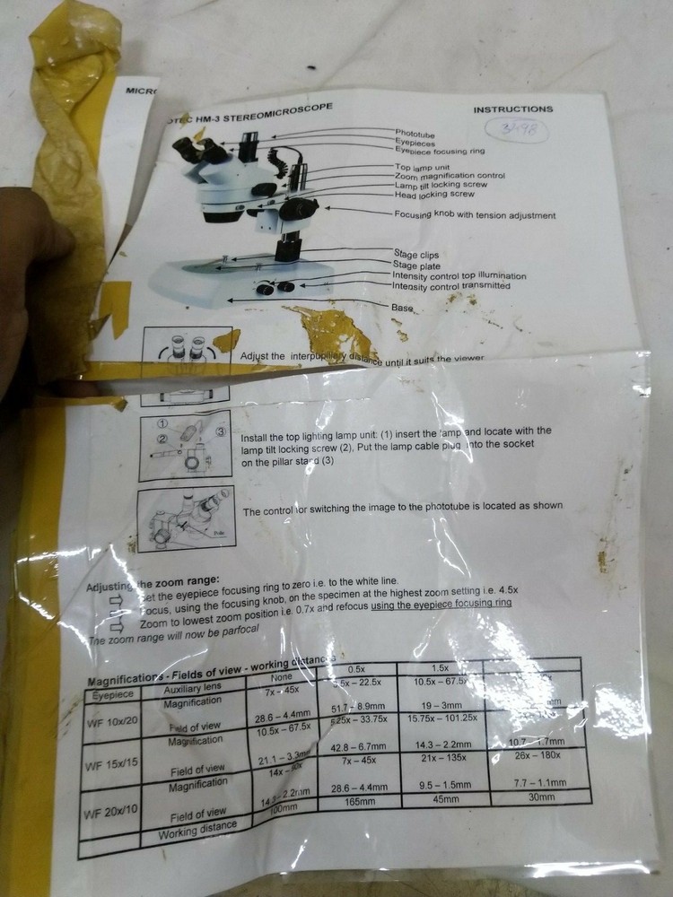 MICROTEC HM-3 ZOOM STEREO MICROSCOPES