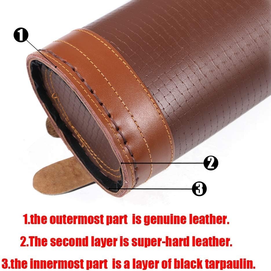 Handmade Leather Back Quiver - 50 Load Capacity, Adjustable Strap, Large Pouch