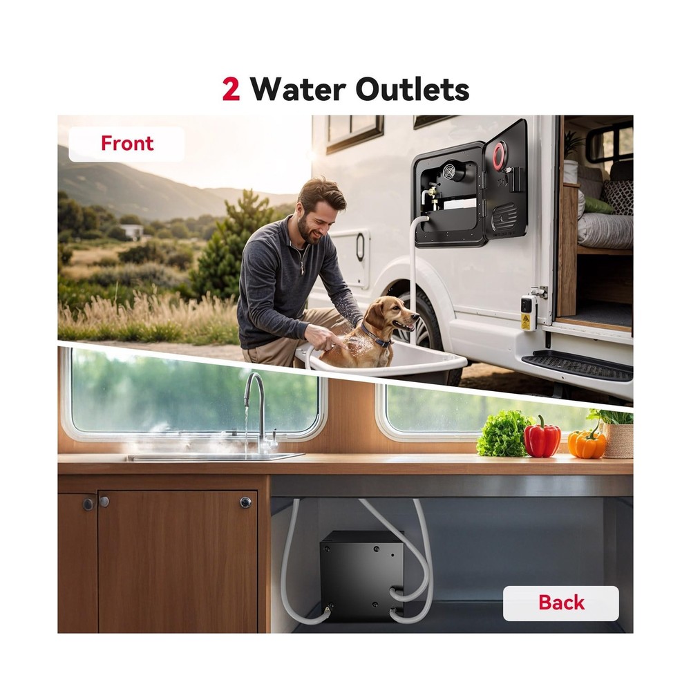 RV Tankless Water Heater 55,000 BTU 2.9GPM Instant Hot Water System with Remo...