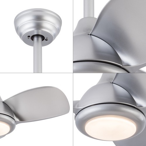 30 Inch Silver Ceiling Fan with Light Ceiling Fan Light Lamp with Remote Control