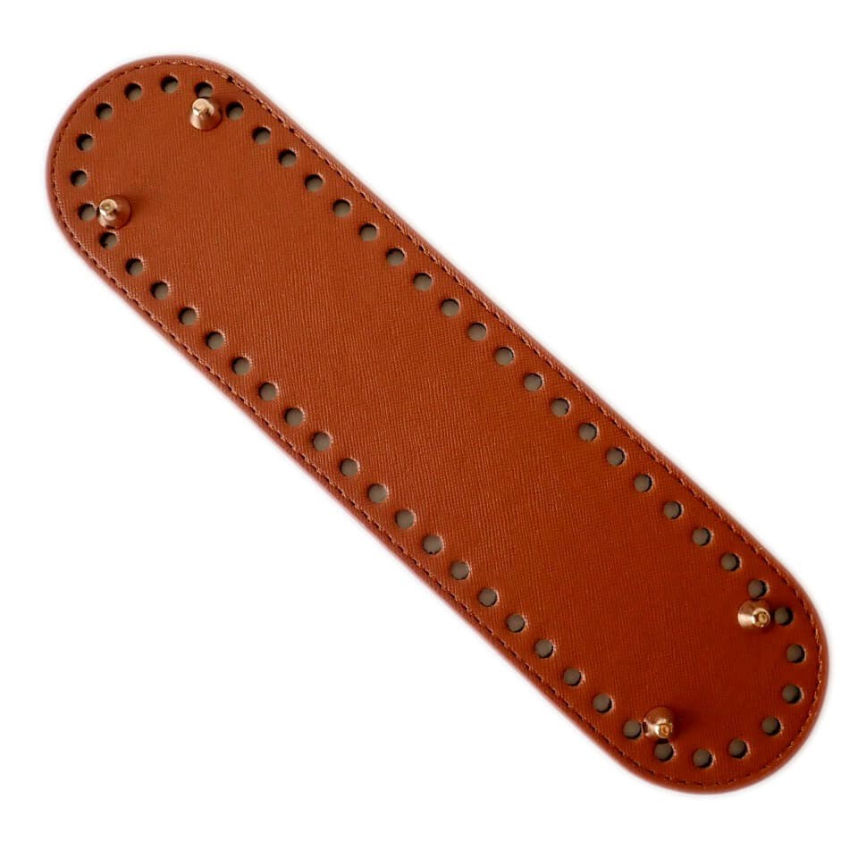 Oval Bag Bottom Board with Rivets Large 27×7cm Camel