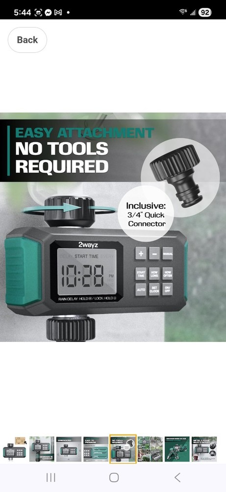 Water Timer for Garden Hose with Rain Delay Options - New