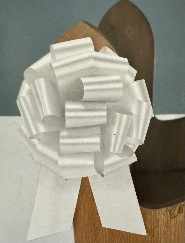 16 WHITE 8" Instant Bridal Wedding Shower Pull Bows Pew Table Reusable NEW
