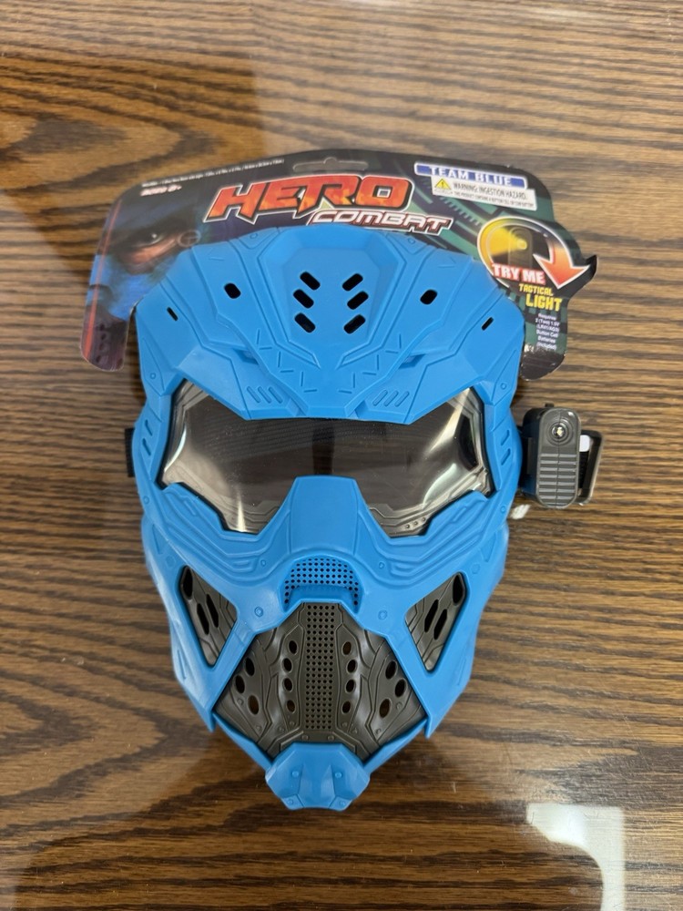 Hero Combat Mask, Hard Plastic, Child Size Adjustable w/LED Light