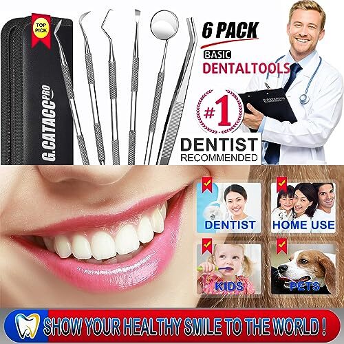 Dental Tools, Teeth Cleaning Tools, Professional Dental Hygiene Kit, Plaque