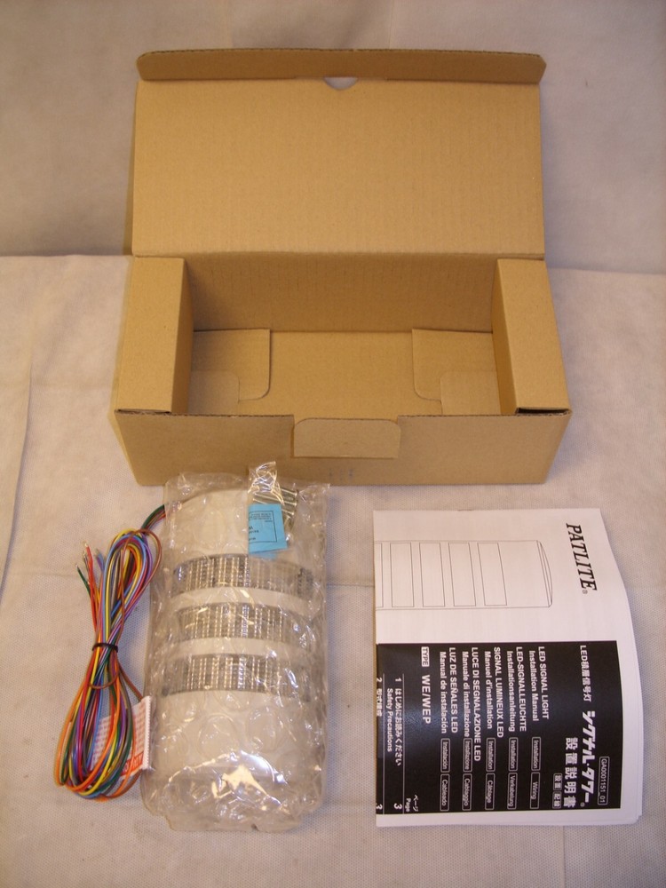 Patlite - Visual Warning Device Automation Light Stack WEP-302FB-RYG  *NOS*