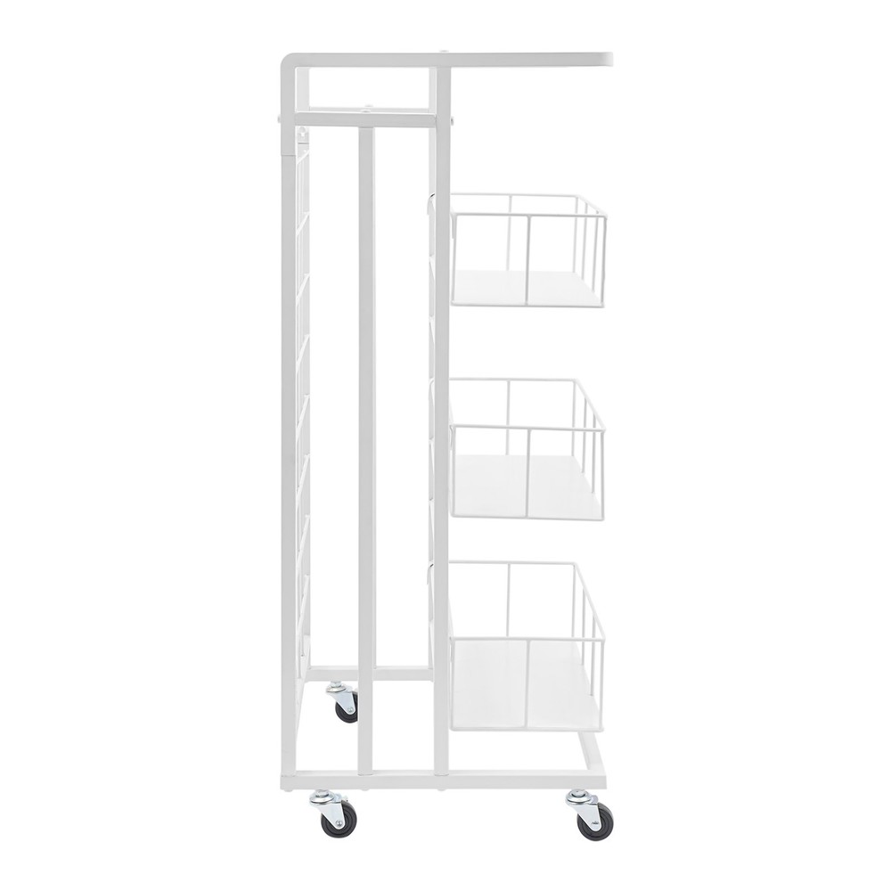 Spray Paint Rack Can Storage w/ Wheels 3 Baskets for Spray Paint Can Storage