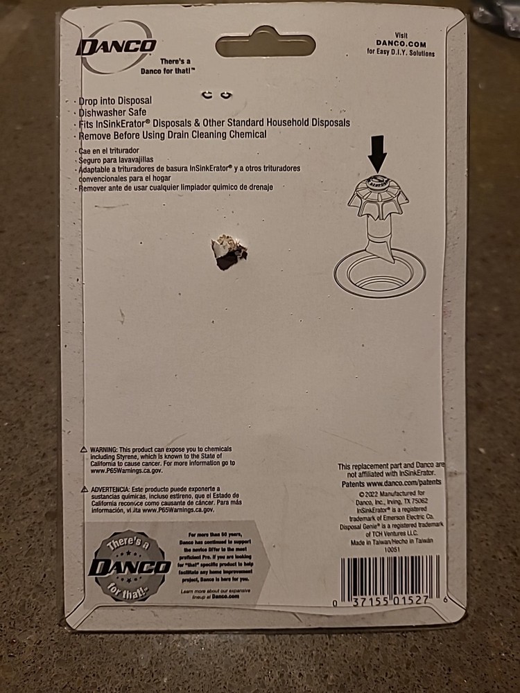 Danco Disposal Genie Black Plastic Garbage Disposal Strainer 10051 Universal