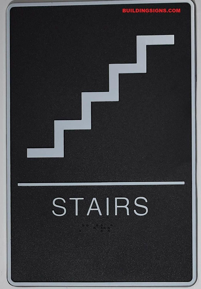 Braille Stair Sign(Black,6x9)-REF24-1027