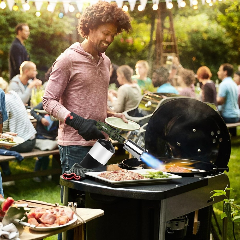 Compact Camouflage Cooking Torch - Adjustable Flame for Maximum Precision