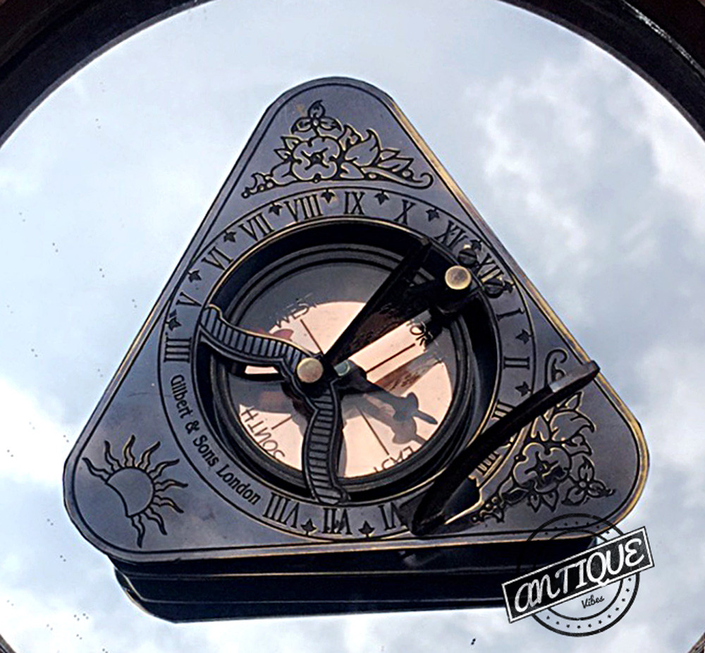 Vintage SunDial Direction Compass Sun Angle Nautical Unique Compass Camping