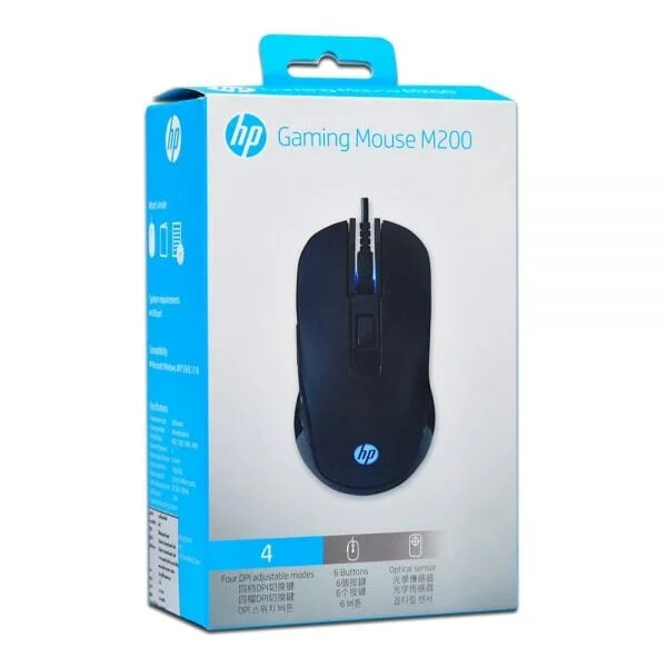 HP M200 Wired Gaming Mouse 2400 MAX DPI RGB (BLACK/WHITE)