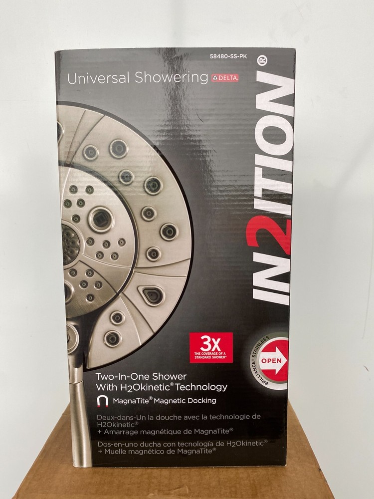 Delta 58480-SS-PR-PK In2ition 1.75 GPM Multi Function Shower Head - Stainless