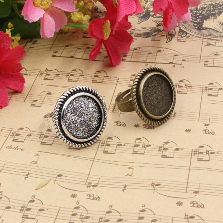 10pcs 16mm Round Cabochons Ring Blank Setting Blanks Jewelry Making Accessories