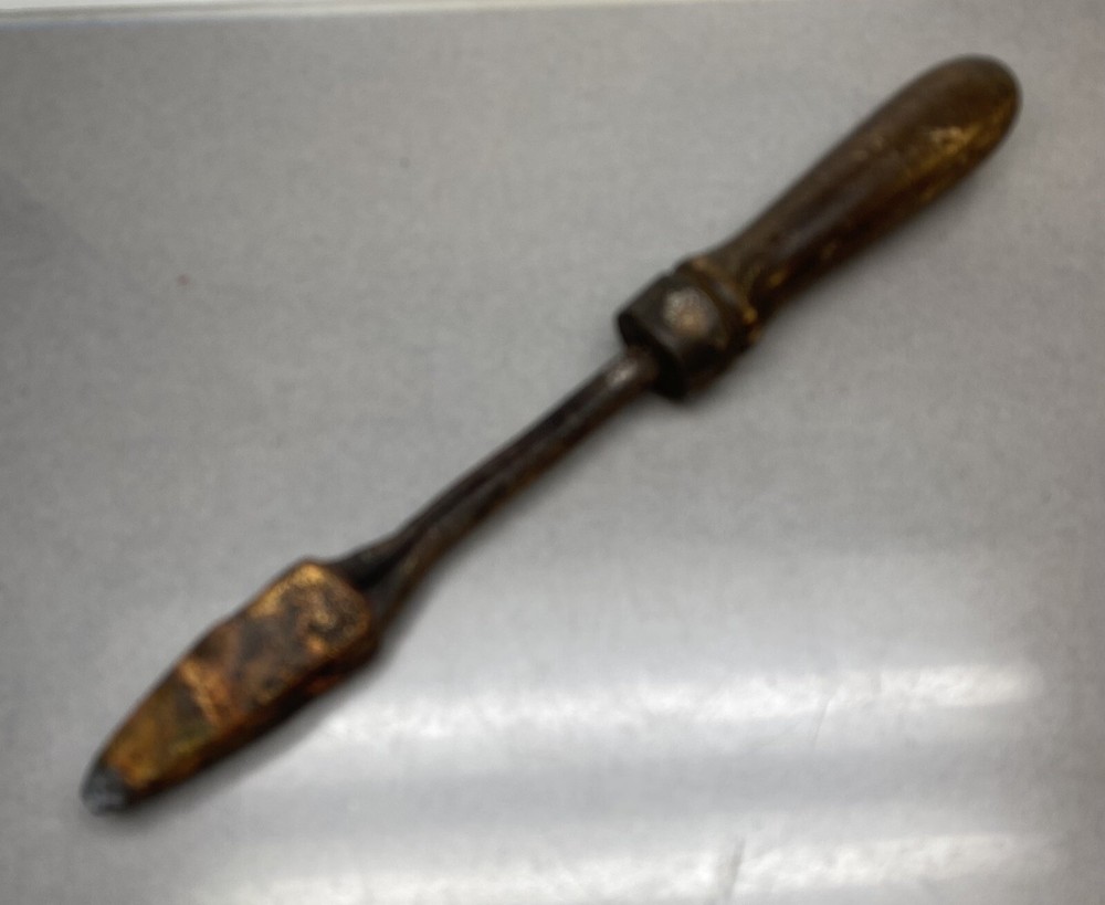 Antique Wood Handle Soldering Iron Copper Tip Blacksmith Tool Primitive