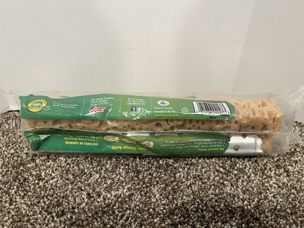 Mop Refill Wood Floor Oceanic Sponge #02027 Tear Resistant Extra Dry Libman