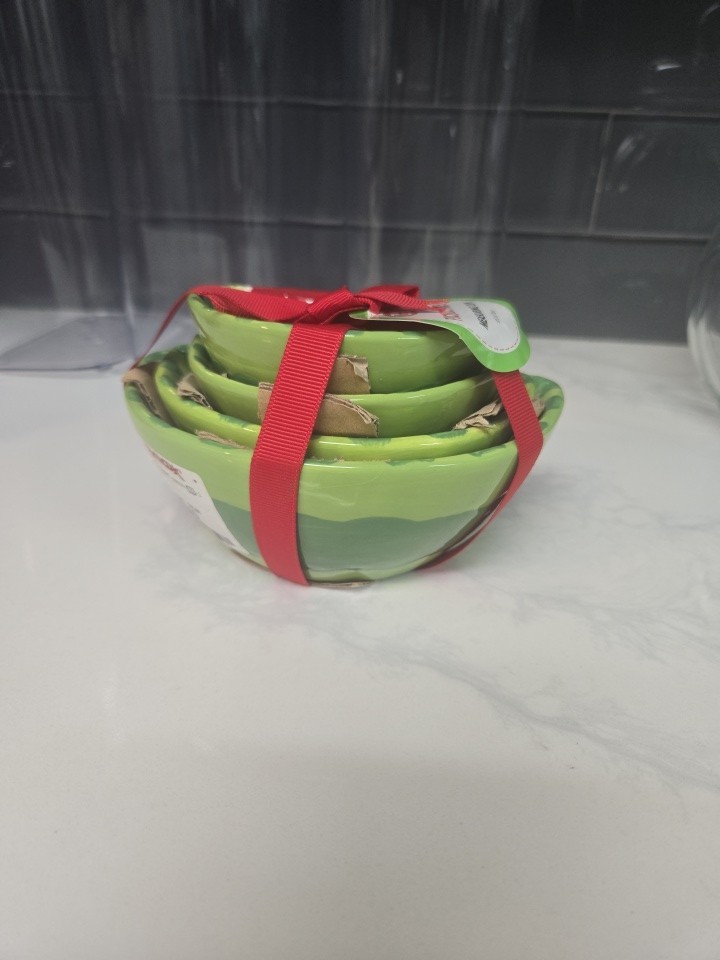 Vintage Boston Warehouse Ceramic Nesting Watermelon Slice Measuring Cups