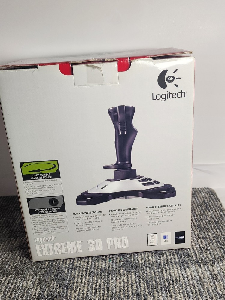 Logitech Extreme 3D Pro Joystick Black/Silver Wired USB Twist Handle for PC Mac