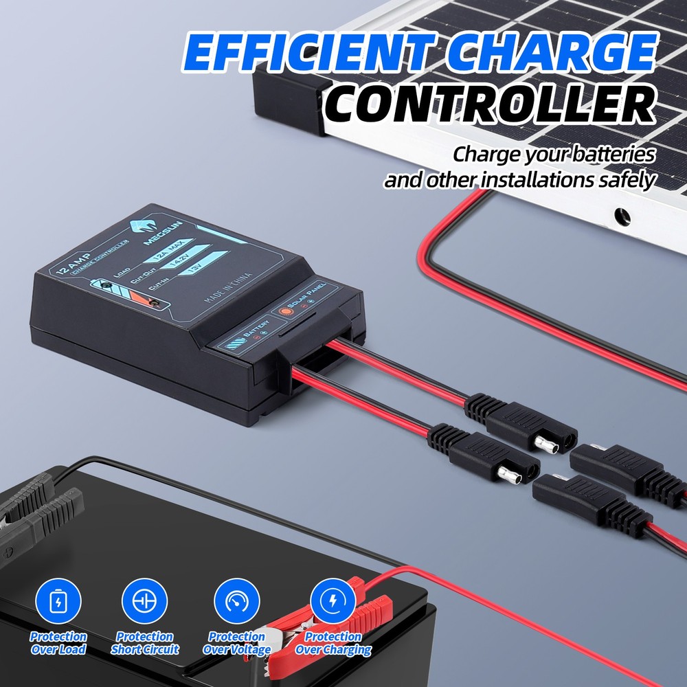 50W Solar Panel 12V Trickle Charger Battery With 12A Controller Refurbished