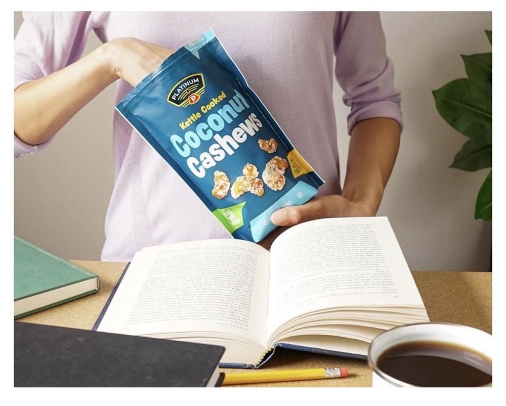 Platinum Kettle Cooked Coconut Cashews Plant Based Protein Snack 13oz