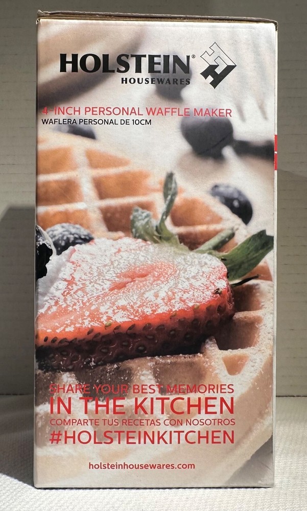 Holstein Housewares 4 Inch Personal Waffle Maker Red