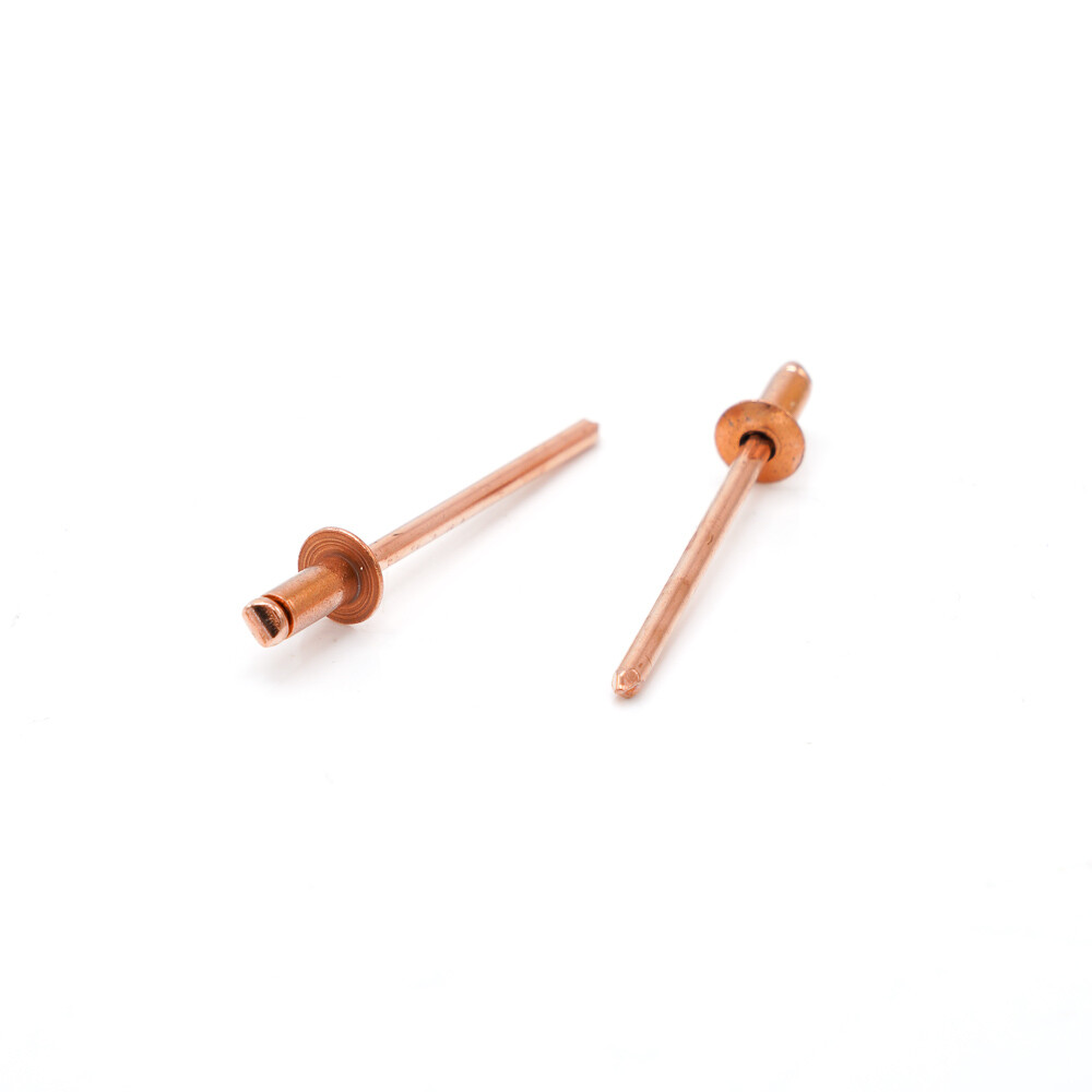 Copper Pop Rivets 1/8 Diameter #4 Steel Mandrel Blind Rivets - Select Grip