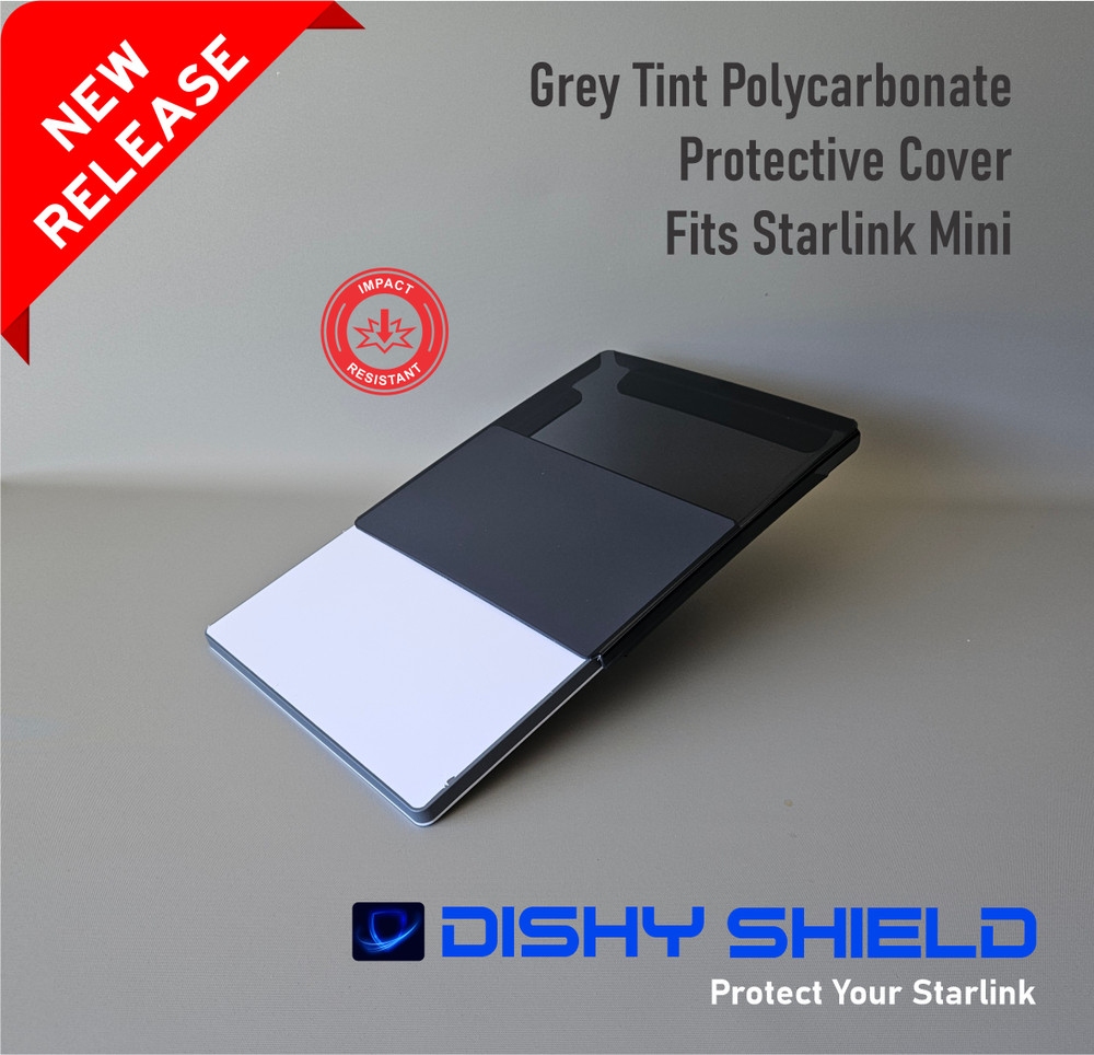 Starlink Mini Protective Cover / Shield Grey Tint Polycarbonate