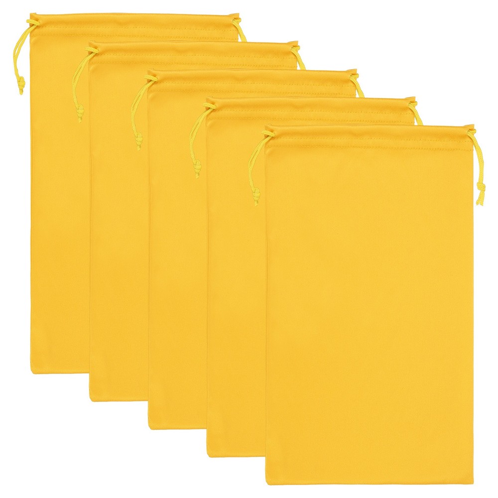 Ski Goggle Bag, 5 Pcs Soft Microfiber Drawstring Pouch, 15cmx25cm, Yellow