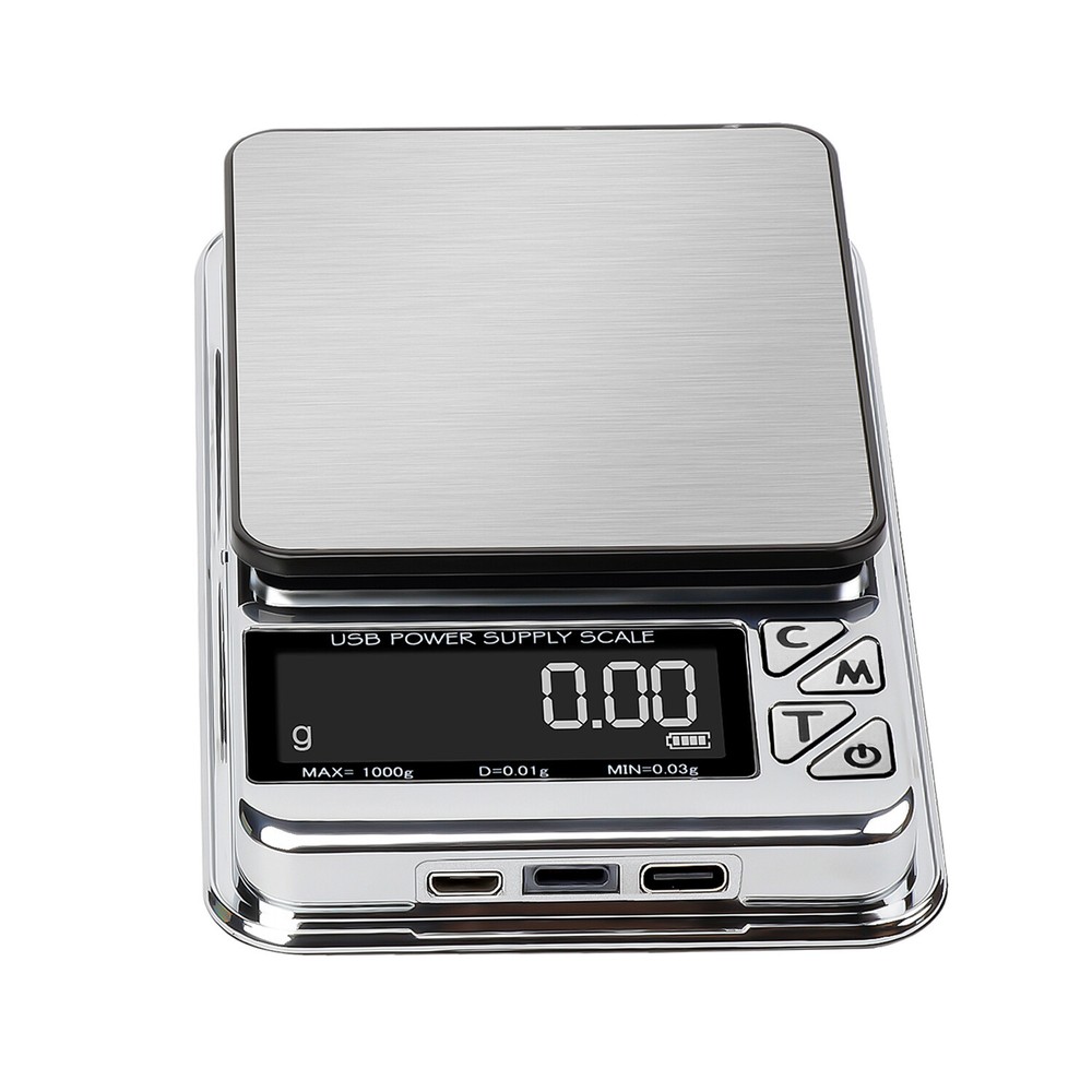 For Mini Jewelry Electronic Scale 1000g x 0.01 USB Charging Small Kitchen Scale