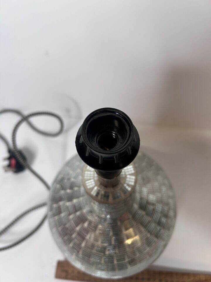 Silver Coloured Metallic Shiny Table Lamp 38cms Modern TJX Ltd Light Lighting