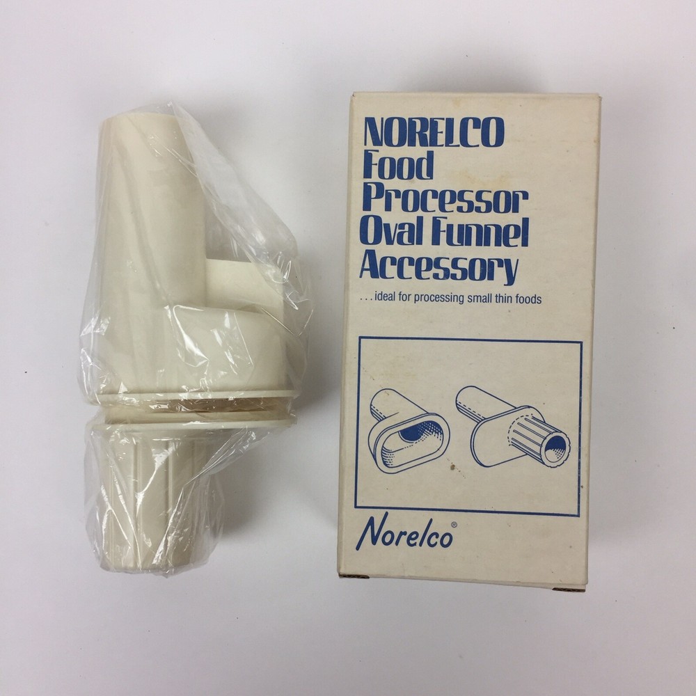 Vtg Norelco Food Processor Oval Funnel Accessory Model FP1003 White New Open Box