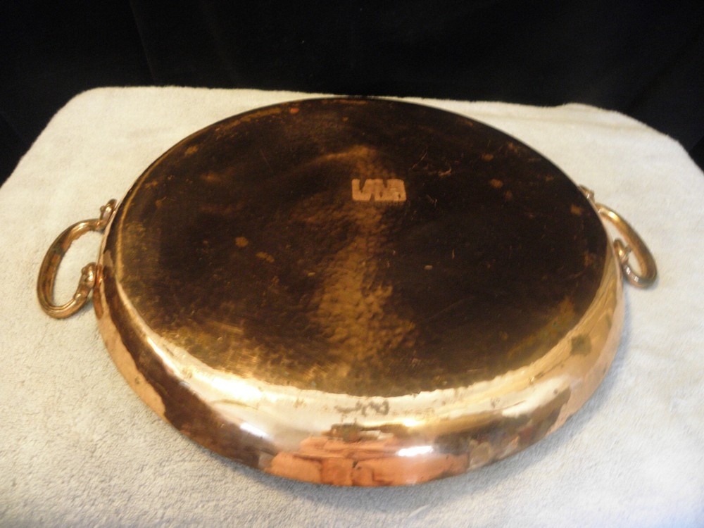 Hammered copper 14 1/4 inch serving tray, marked Gorham