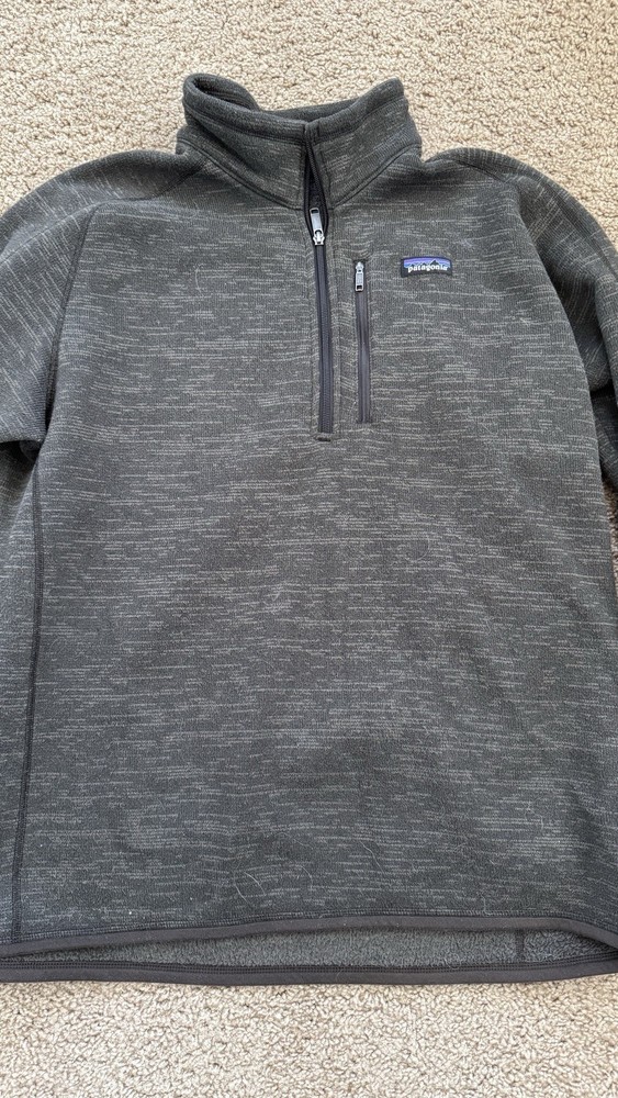 PATAGONIA Fleece Sweater  Men's Better Sweater 1/4 Zip Pullover Size Medium Gray