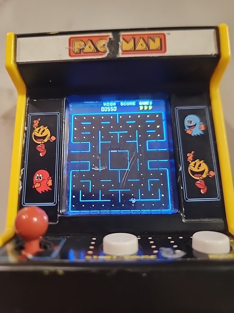 Pac-Man Mini Hand Held Arcade Game Bandai Namco Tested & Works